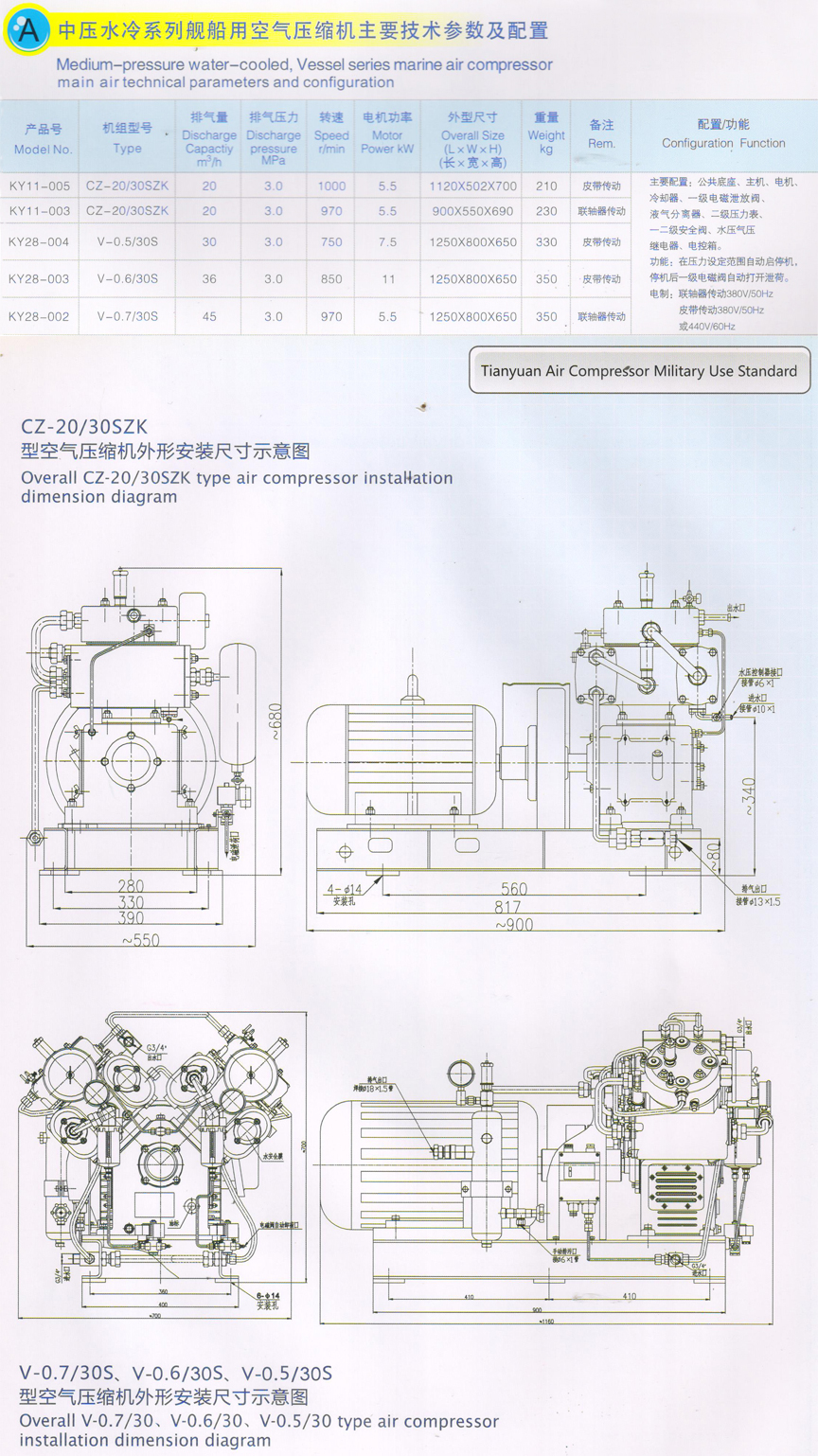 中压船用水冷机